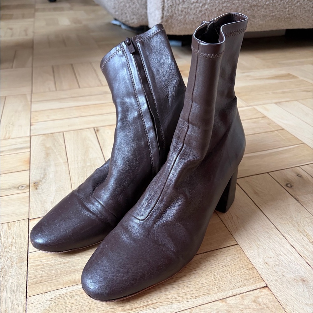 Loeffler Randall Brown Leather Ankle Boots